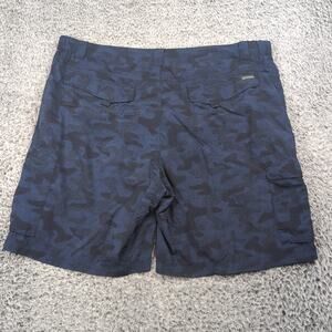 Columbia Shorts Men 44 Blue Black Outdoors Cargo Hiking Trail Omni Wick Lounge